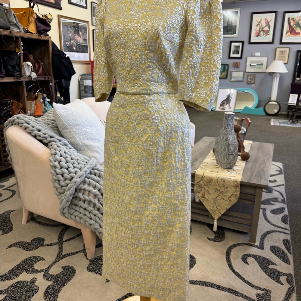 Elegant Yellow Patterned Ulyana Sergeenko Dress